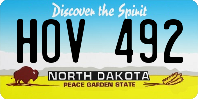 ND license plate HOV492