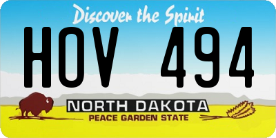 ND license plate HOV494