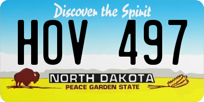 ND license plate HOV497