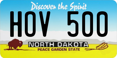 ND license plate HOV500