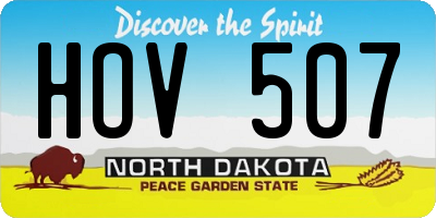 ND license plate HOV507