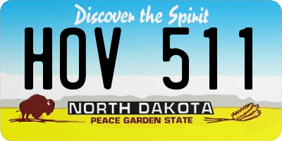 ND license plate HOV511