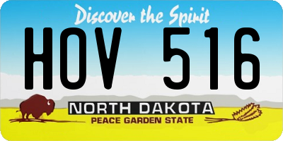 ND license plate HOV516