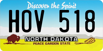 ND license plate HOV518