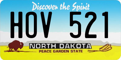 ND license plate HOV521