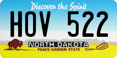 ND license plate HOV522