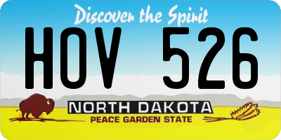 ND license plate HOV526