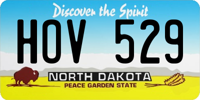 ND license plate HOV529