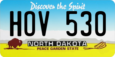 ND license plate HOV530