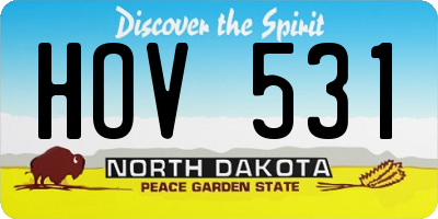 ND license plate HOV531