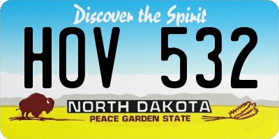 ND license plate HOV532