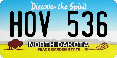 ND license plate HOV536