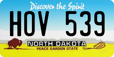 ND license plate HOV539