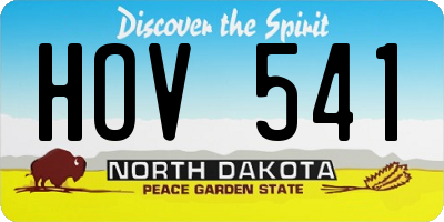 ND license plate HOV541