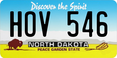 ND license plate HOV546