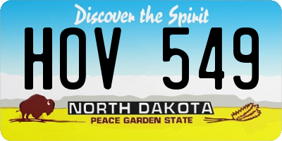 ND license plate HOV549