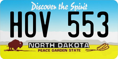 ND license plate HOV553