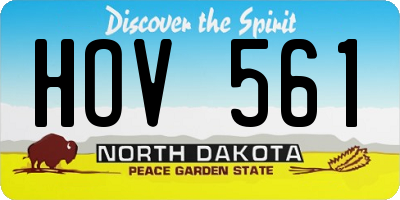ND license plate HOV561