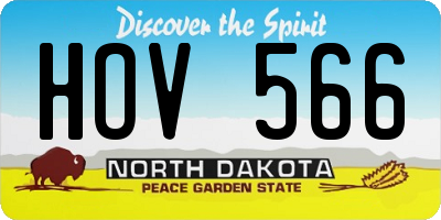 ND license plate HOV566