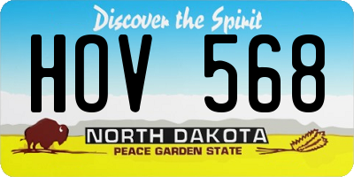 ND license plate HOV568