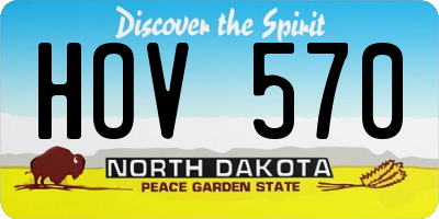 ND license plate HOV570