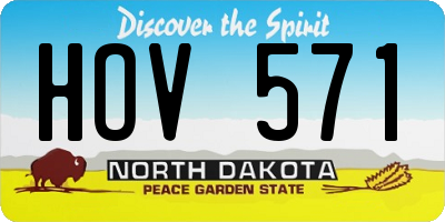 ND license plate HOV571