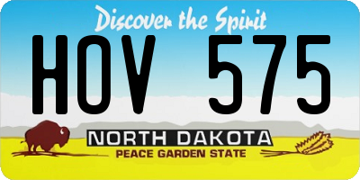 ND license plate HOV575