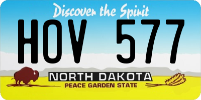ND license plate HOV577