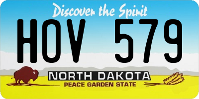 ND license plate HOV579
