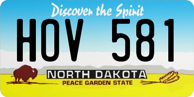 ND license plate HOV581