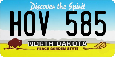 ND license plate HOV585