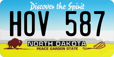 ND license plate HOV587