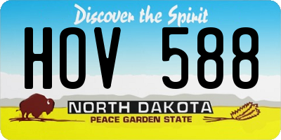 ND license plate HOV588