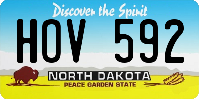 ND license plate HOV592
