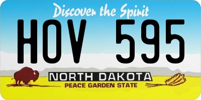 ND license plate HOV595