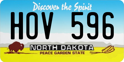 ND license plate HOV596