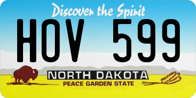 ND license plate HOV599