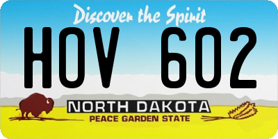 ND license plate HOV602