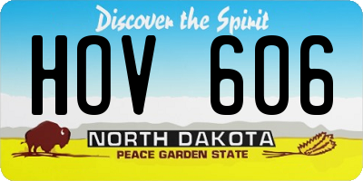 ND license plate HOV606