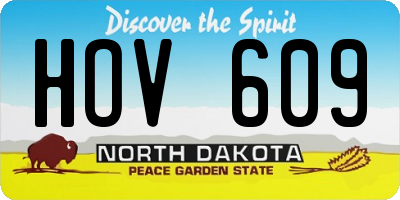ND license plate HOV609