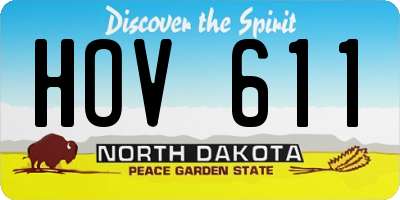ND license plate HOV611