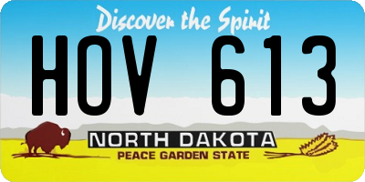 ND license plate HOV613