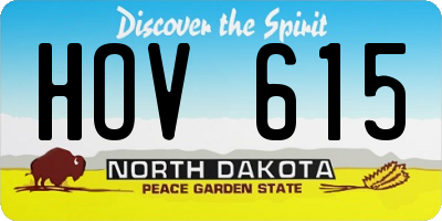 ND license plate HOV615