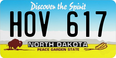 ND license plate HOV617