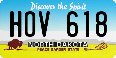 ND license plate HOV618