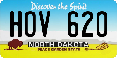 ND license plate HOV620