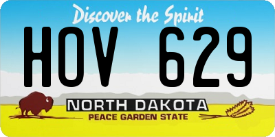 ND license plate HOV629
