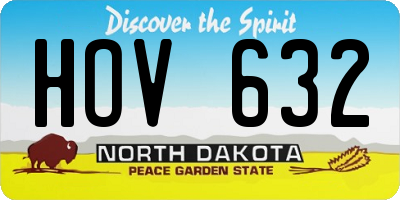ND license plate HOV632