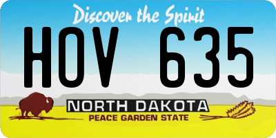 ND license plate HOV635