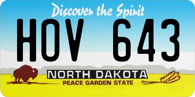 ND license plate HOV643